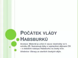 po tek vl dy habsburk