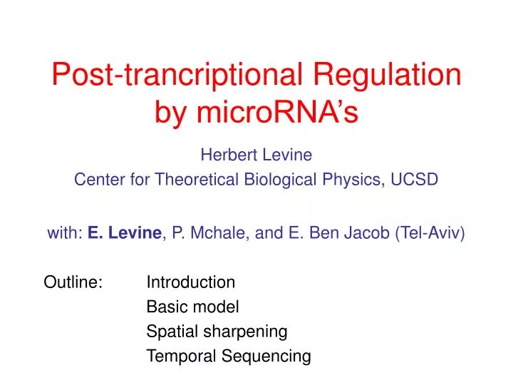 post trancriptional regulation by microrna s