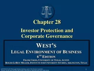 Chapter 28 Investor Protection and Corporate Governance