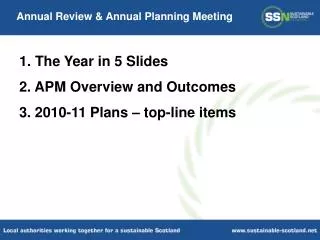 Annual Review &amp; Annual Planning Meeting