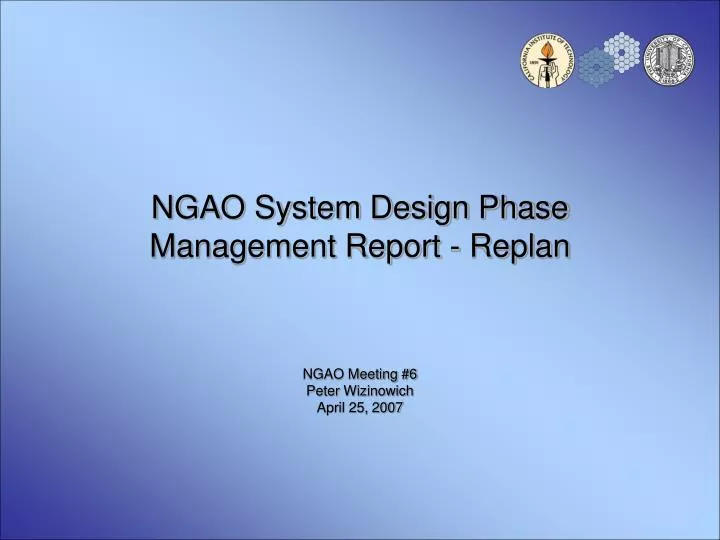 ngao system design phase management report replan