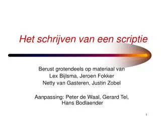 het schrijven van een scriptie