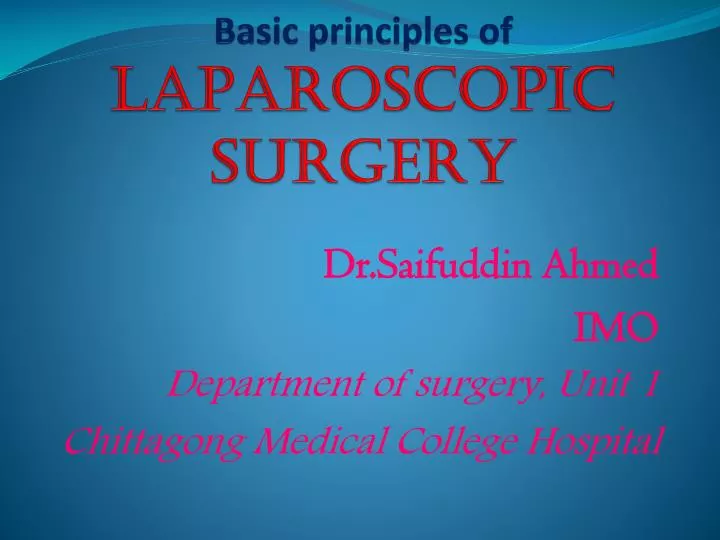 basic principles of laparoscopic surgery