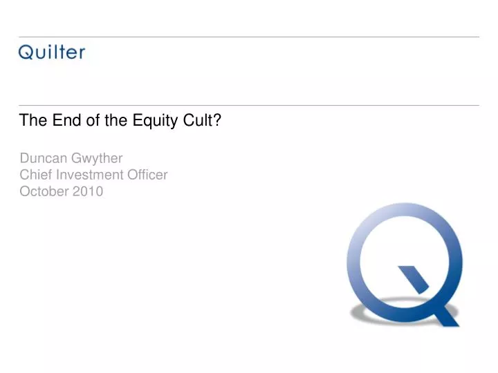 the end of the equity cult