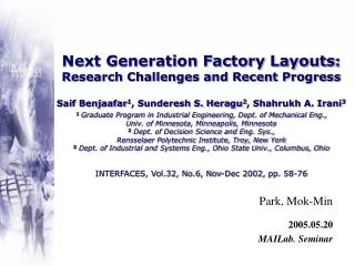 Park, Mok-Min 2005.05.20 MAILab. Seminar