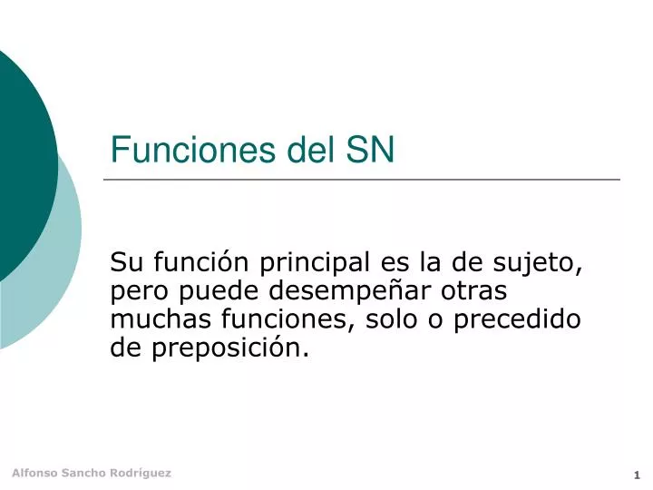 funciones del sn