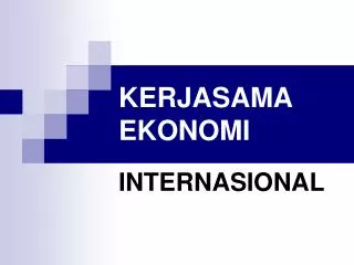 kerjasama ekonomi