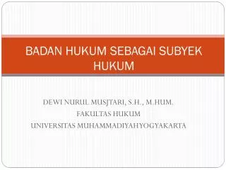 PPT - SUBYEK DAN OBYEK HUKUM PowerPoint Presentation, Free Download ...