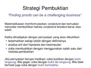 strategi pembuktian