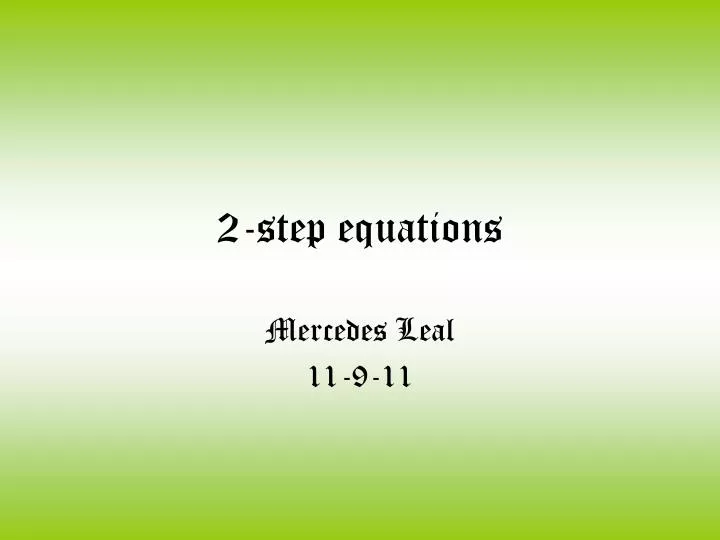 2 step equations