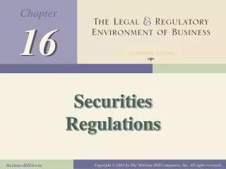 Securities Regulations