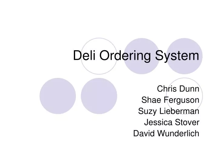 deli ordering system