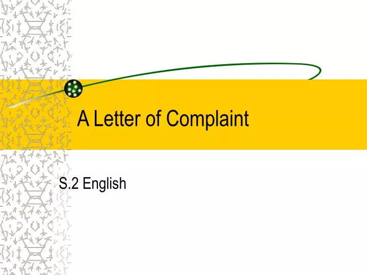 a letter of complaint