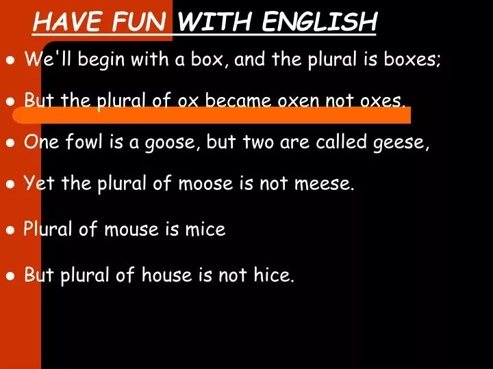 have fun with english
