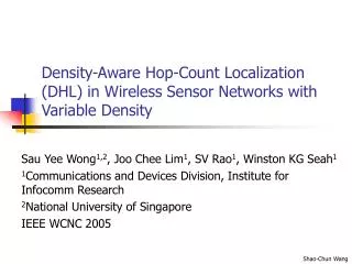 Density-Aware Hop-Count Localization (DHL) in Wireless Sensor Networks with Variable Density