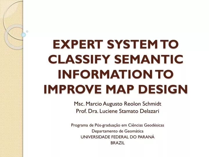 expert system to classify semantic information to improve map design