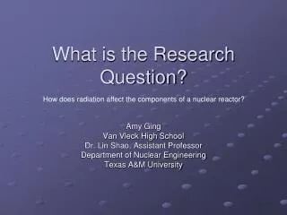 What is the Research Question?