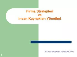 firma stratejileri ve nsan kaynaklar y netimi