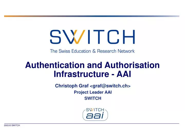 authentication and authorisation infrastructure aai