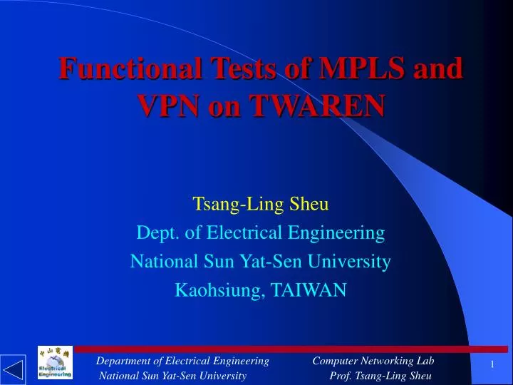 functional tests of mpls and vpn on twaren