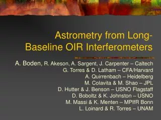 Astrometry from Long-Baseline OIR Interferometers