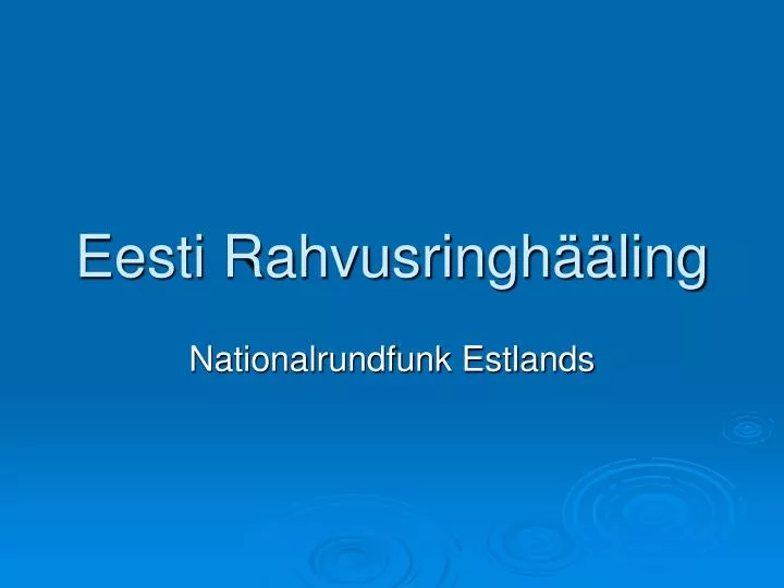 eesti rahvusringh ling