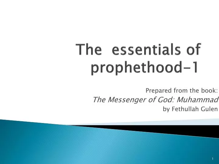 the essentials of prophethood 1