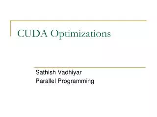 CUDA Optimizations