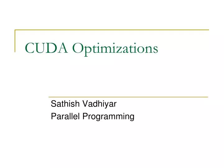 cuda optimizations