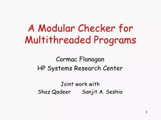 A Modular Checker for Multithreaded Programs