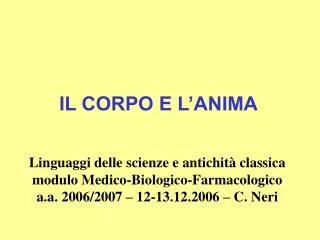 il corpo e l anima