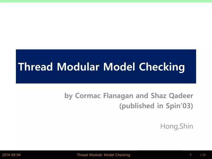 thread modular model checking