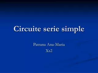 circuite serie simple