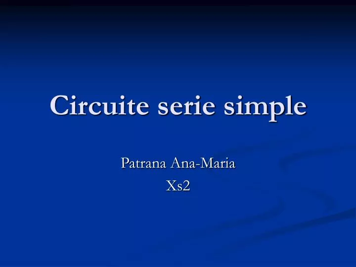 circuite serie simple
