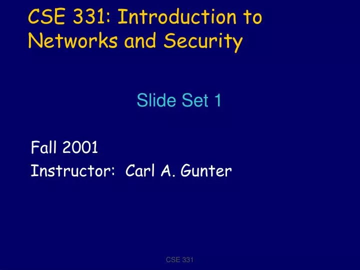 cse 331 introduction to networks and security