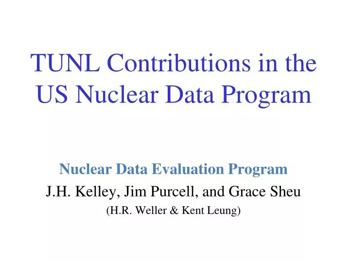 tunl contributions in the us nuclear data program