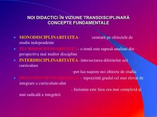 noi didactici n viziune transdisciplinar concepte fundamentale