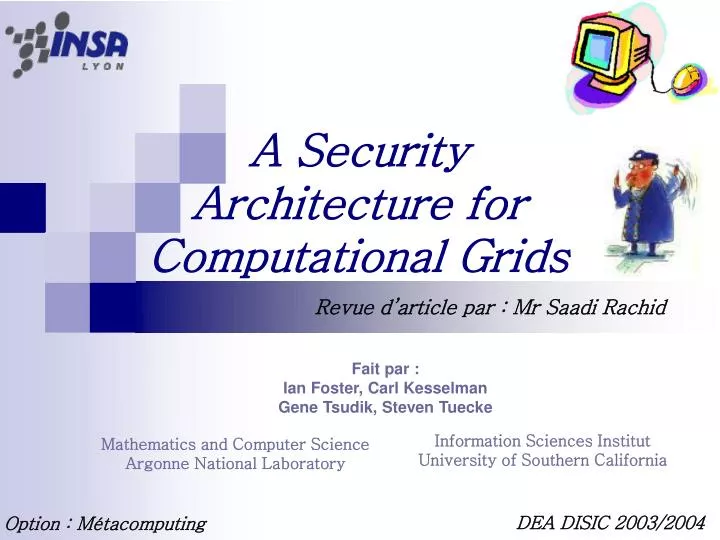 a security architecture for computational grids