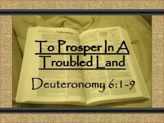 To Prosper In A Troubled Land