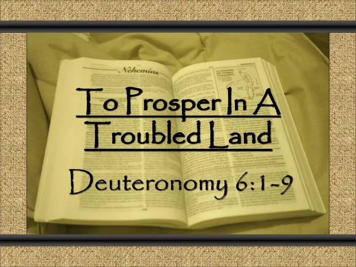 to prosper in a troubled land