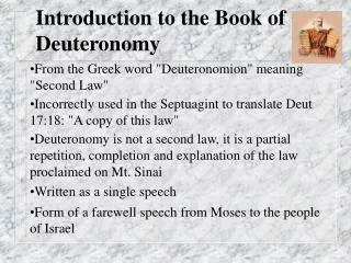 Introduction to the Book of Deuteronomy