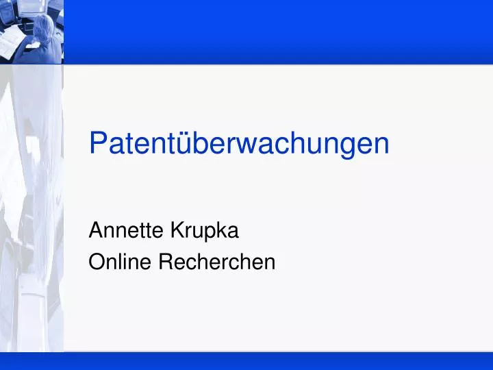 patent berwachungen