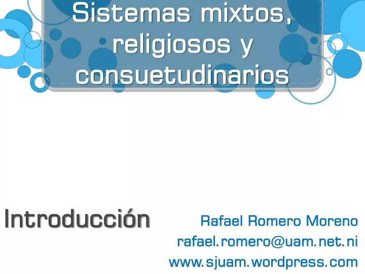 s istemas mixtos religiosos y consuetudinarios