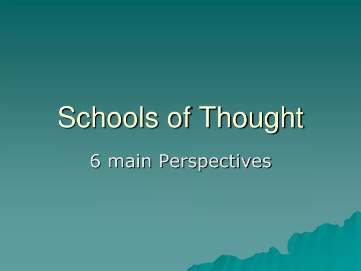 schools of thought