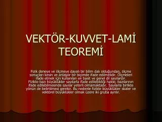 vekt r kuvvet lam teorem