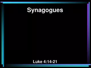 Synagogues Luke 4:14-21