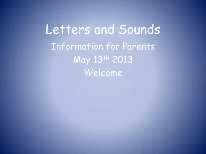 letters and sounds