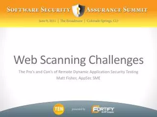 Web Scanning Challenges