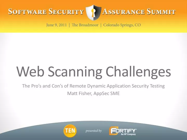 web scanning challenges