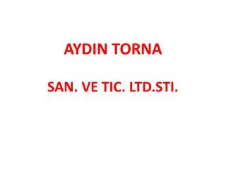 aydin torna san ve t i c ltd s t i